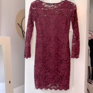 Lace long sleeve party dress